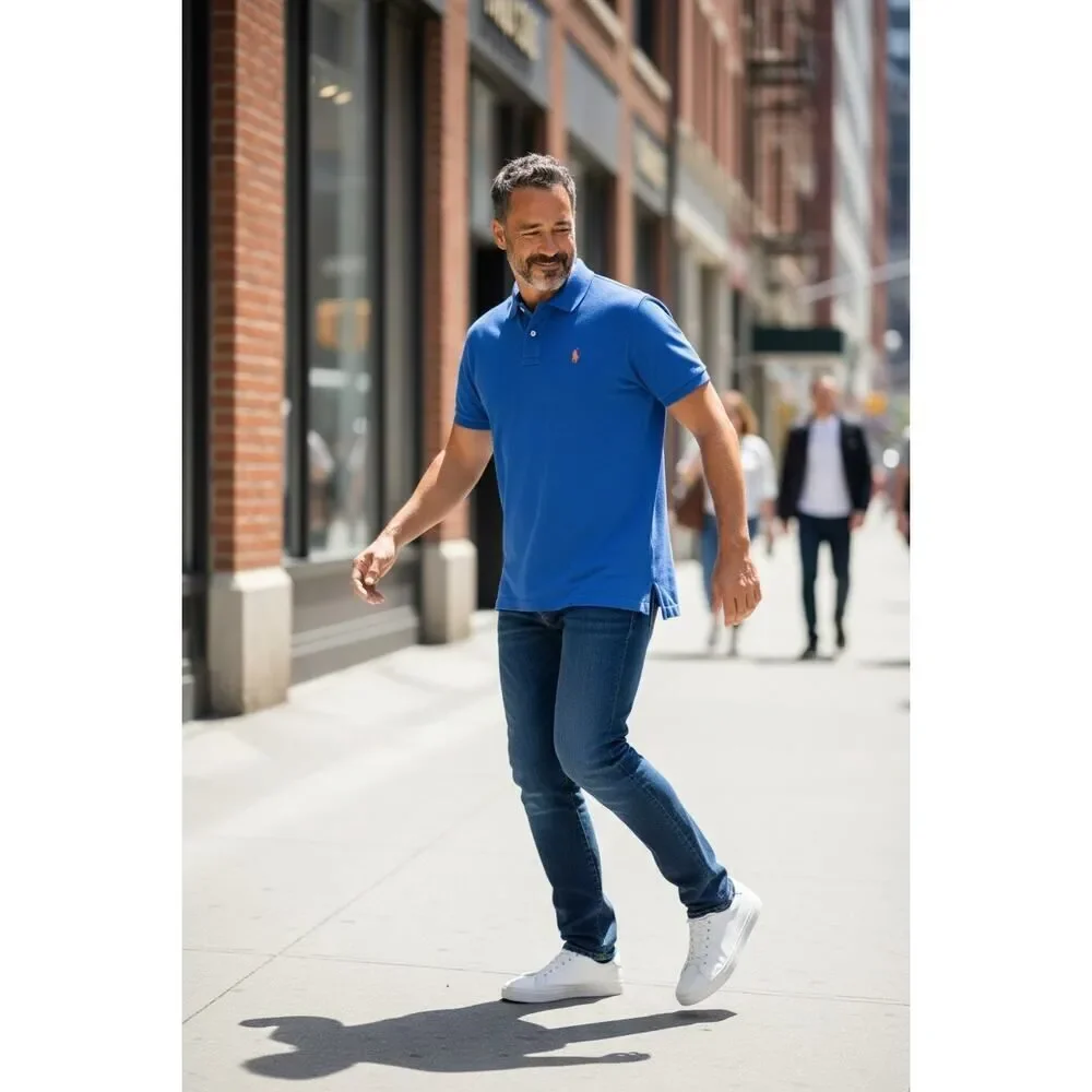 POLO by Ralph Lauren Mens Royal Blue 3-Button Polo Shirt - Size: Large